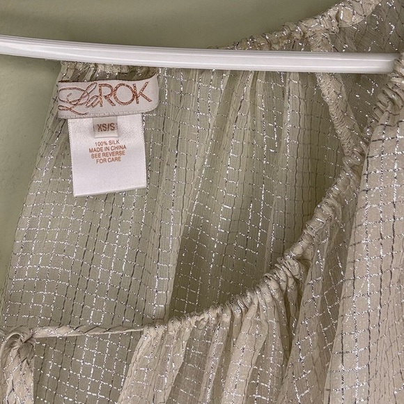 LaROK cream and silver bathing suit cover-up, size XS/S - Picture 6 of 6